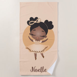 Afrikanisch-Amerikanische Prinzessin Ballerina mit Strandtuch