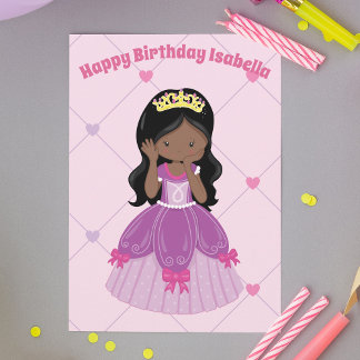 Afrikanisch-Amerikanische Prinzessin Girl Custom G Karte