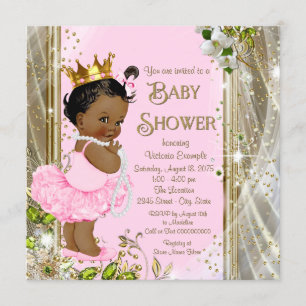 Afrikanisch-Amerikanische Prinzessin Pink Tutu Bab Einladung