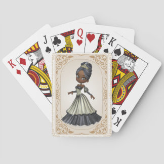 Afrikanisch-amerikanische Prinzessinnen spielen Ka Spielkarten