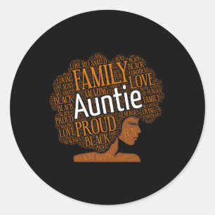 Afrikanisch-amerikanische Tante Tante Afro Runder Aufkleber