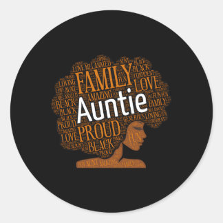 Afrikanisch-amerikanische Tante Tante Afro Runder Aufkleber