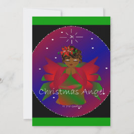 Afrikanisch-amerikanische Weihnachtsangel Baby Gir Einladung