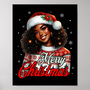 Afrikanisch-amerikanische Weihnachtsfrauen-Mama Poster