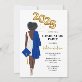 Afrikanisch-AmerikanischeFemale Graduation Party E Einladung