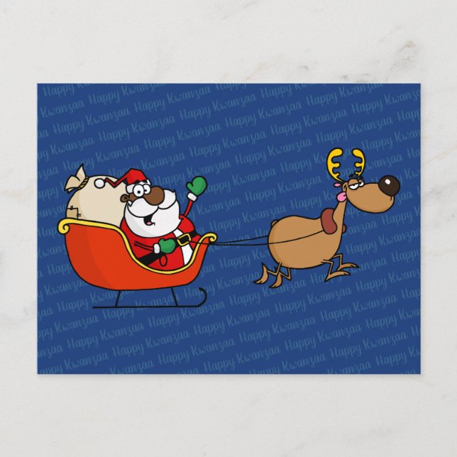Afrikanisch-amerikanischer Santa Claus Kwanzaa Fei Postkarte (Vorderseite)