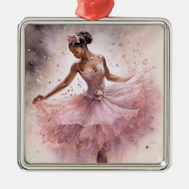 Afrikanisch-amerikanischer ZuckerPlum Fairy Pink F Ornament Aus Metall (Vorne)