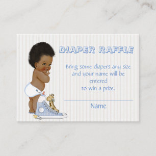 Afrikanisch-amerikanisches Baby Boy Diaper Raffle  Begleitkarte