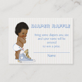 Afrikanisch-amerikanisches Baby Boy Diaper Raffle Begleitkarte