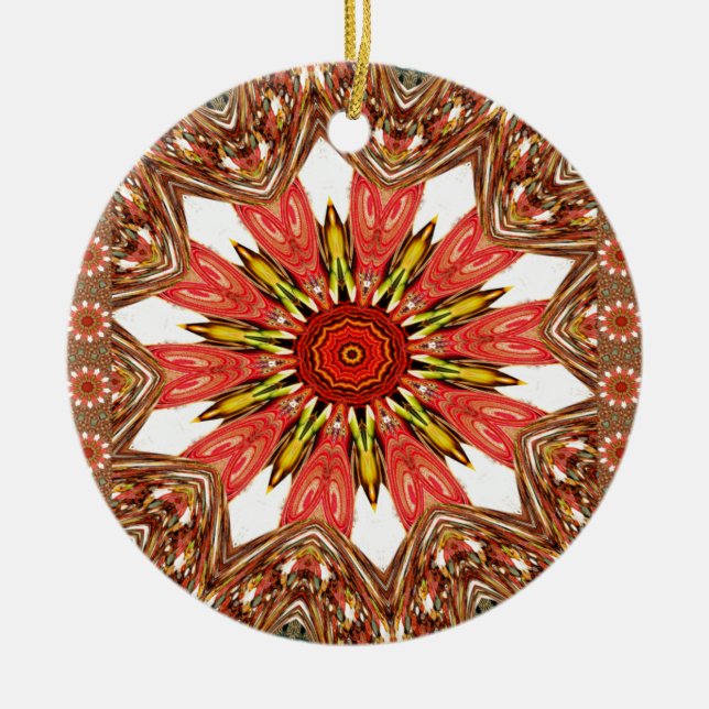 Afrikanisch-asiatisches traditionelles Muster Keramik Ornament (Vorne)