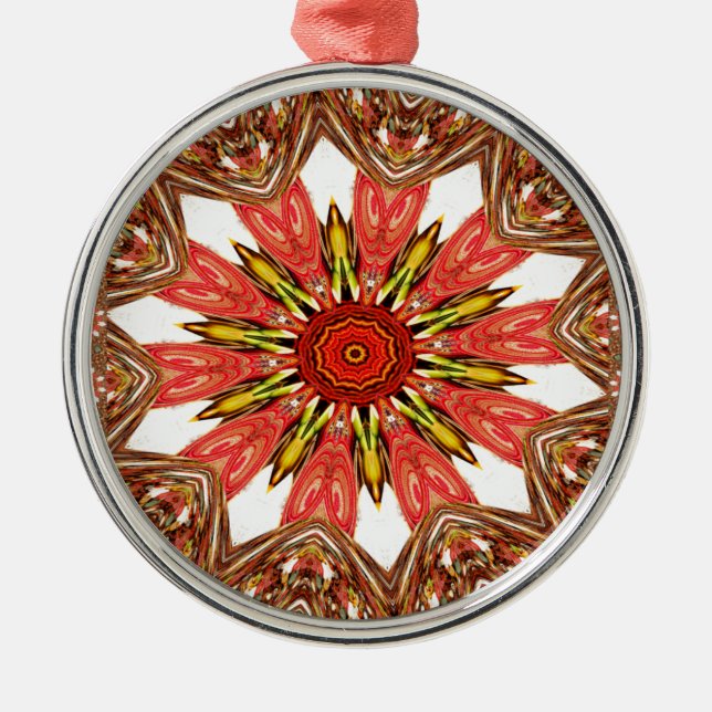 Afrikanisch-asiatisches traditionelles Muster Silbernes Ornament (Vorne)