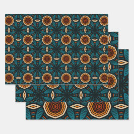 Afrikanisch-ethnisch Inspiriertes Muster Nr. 4 Geschenkpapier Set