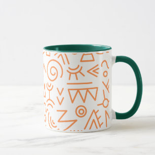 Afrikanisch-indisches Muster Orange-Kunstwerk auf Tasse