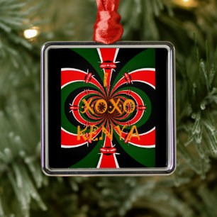 Afrikanisch inspirierte abstrakte Kunst zur kenian Silbernes Ornament