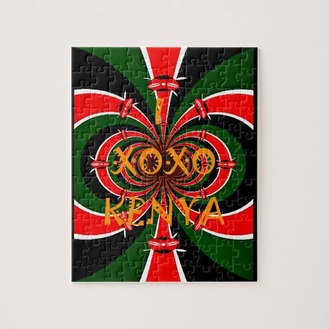 Afrikanisch Inspirierte kenianische Flagge Abstrak (Vertikal)