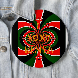 Afrikanisch Inspirierte kenianische Flagge Abstrak Button