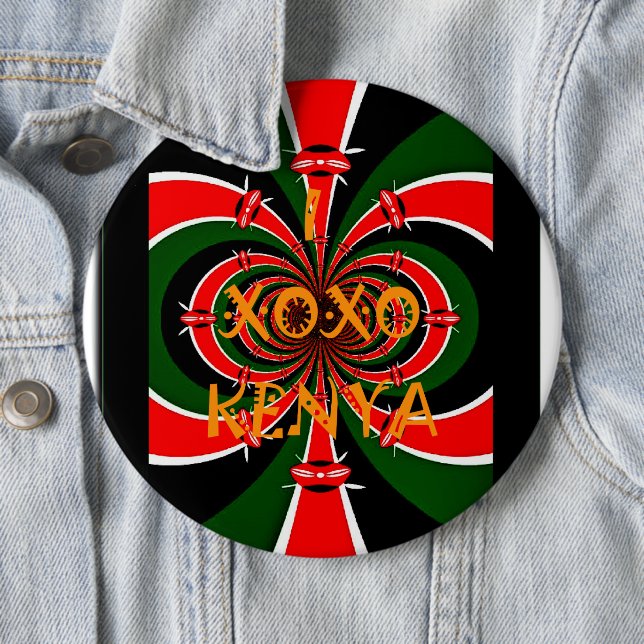 Afrikanisch Inspirierte kenianische Flagge Abstrak Button (Beispiel)