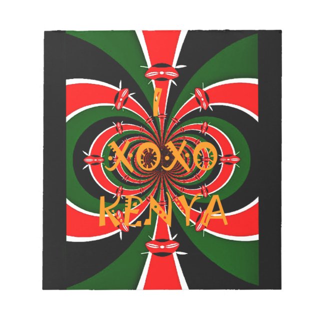 Afrikanisch Inspirierte kenianische Flagge Abstrak Notizblock (Vorderseite)