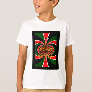 Afrikanisch Inspirierte kenianische Flagge Abstrak T-Shirt