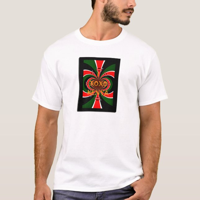 Afrikanisch Inspirierte kenianische Flagge Abstrak T-Shirt (Vorderseite)