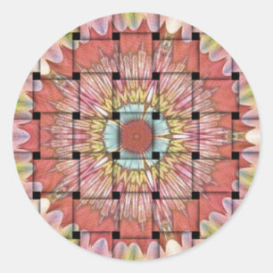afrikanisch Inspirierte Kunstdrucke - Geometrische Runder Aufkleber