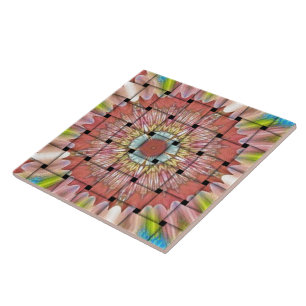 Afrikanisch inspirierter Kunstdruck – Geometrische Fliese