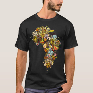 Afrikanisch-künstlerische Karte schwarze Geschich T-Shirt