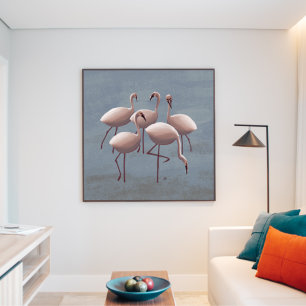 Afrikanisch-rosa Flamingos aus dem Serengeti Leinwanddruck