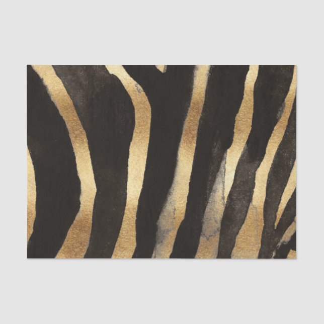 Afrikanisch-Wilde gestrichene Golden Zebra Streife Seidenpapier (Vorderseite)