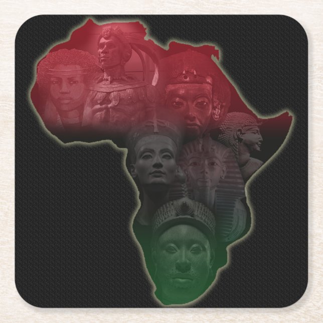 Afrikanische Abgabe-Untersetzer Rechteckiger Pappuntersetzer (Vorderseite)