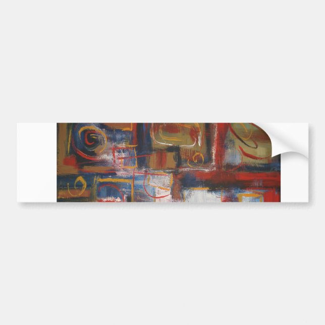 Afrikanische Abstrakte Kunst - Quadrate und Kreise Autoaufkleber (Vorne)