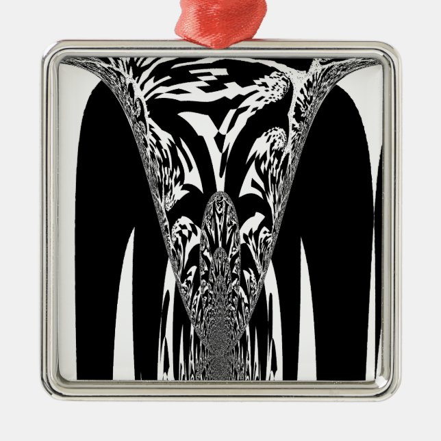 Afrikanische Abstrakte Kunstdrucke Silbernes Ornament (Vorne)