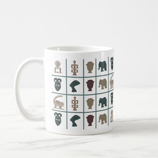 Afrikanische abstrakte Stammeskunst Kaffeetasse (Links)