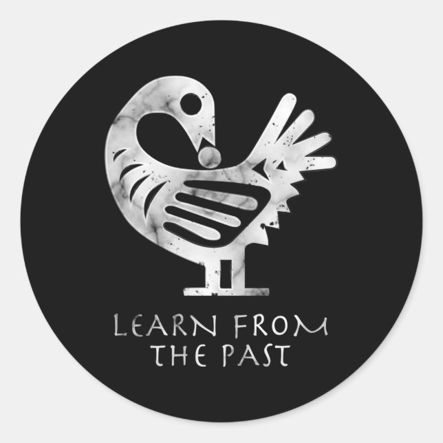 Afrikanische Adinkra Sankofa Aka lernen aus der Ve Runder Aufkleber (Vorderseite)