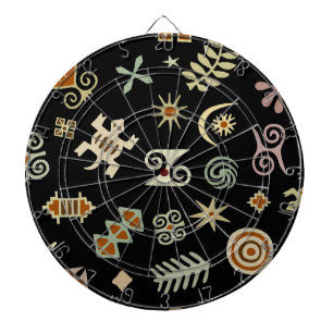 Afrikanische Adinkra-Symbole Dartscheibe