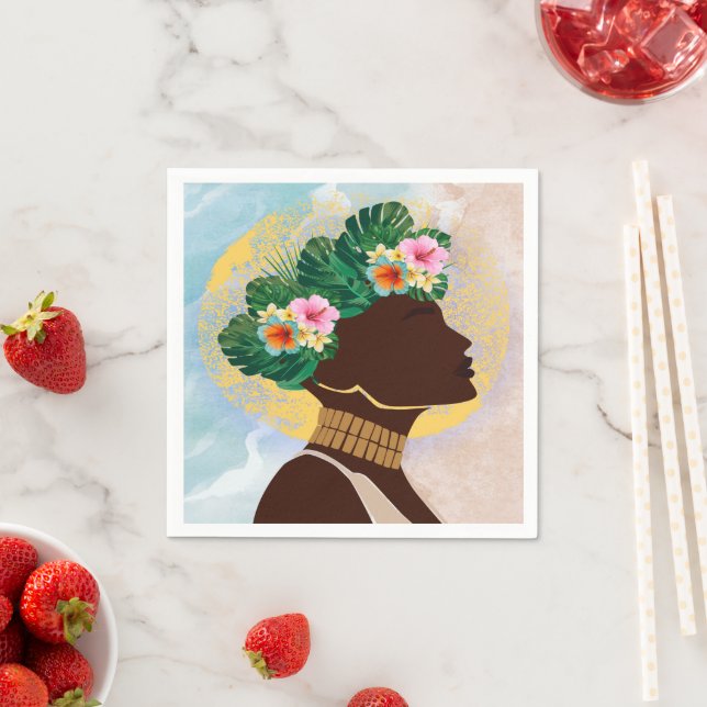 Afrikanische Amerikanerin Blumenkrone Serviette (Beispiel)