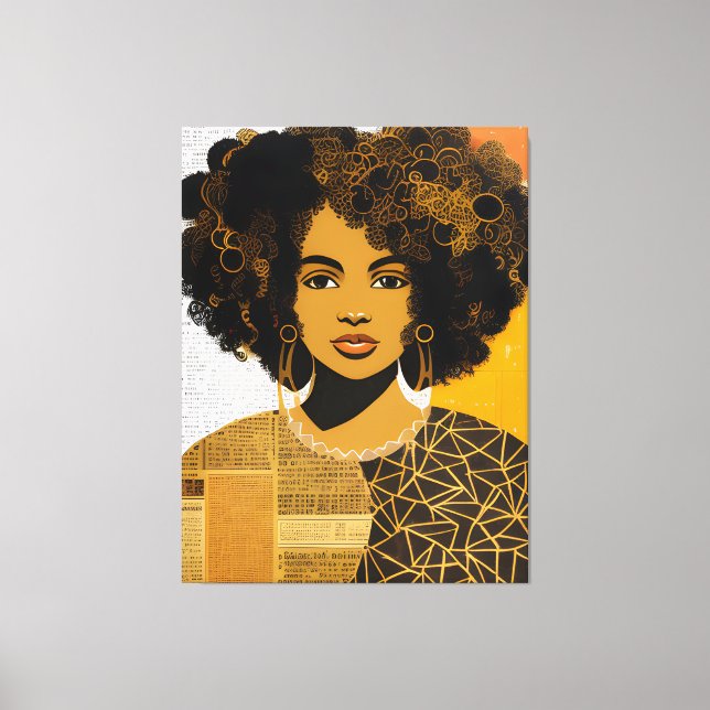 Afrikanische Amerikanerin Collage Leinwanddruck (Vorderseite)