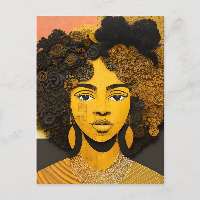 Afrikanische Amerikanerin Collage Postkarte (Vorderseite)