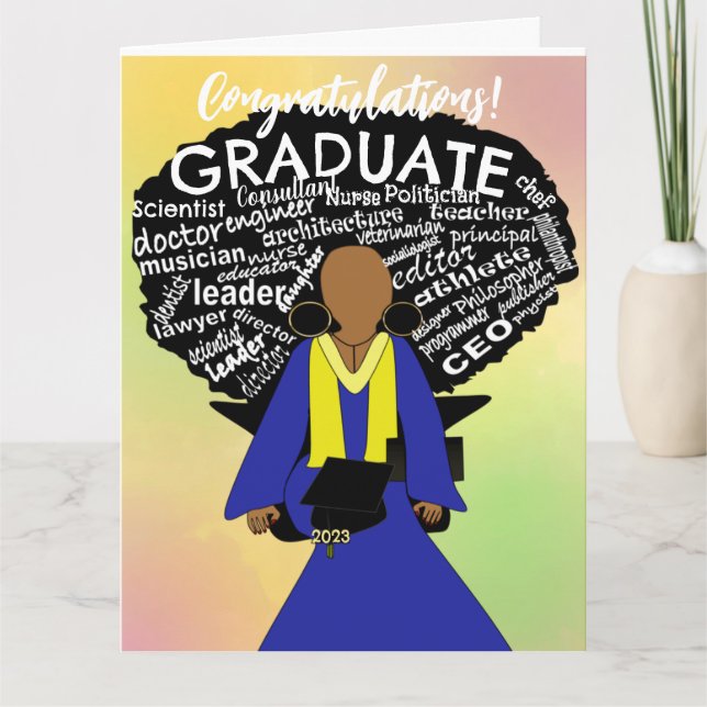 Afrikanische Amerikanerin Grad Abschluss Card Karte (Vorderseite)