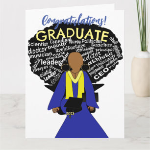 Afrikanische Amerikanerin Grad Abschluss Card Karte