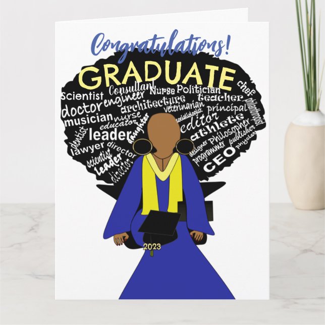 Afrikanische Amerikanerin Grad Abschluss Card Karte (Vorderseite)