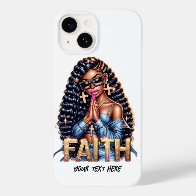 Afrikanische Amerikanerin im Gebet Christlich Case-Mate iPhone 14 Hülle (Rückseite)
