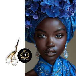 Afrikanische Amerikanerin in Blue Floral Decoupage Seidenpapier
