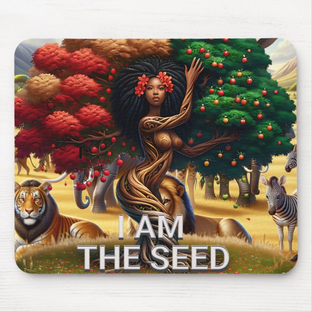 Afrikanische Amerikanerin - inspirierendes Anführu Mousepad (Vorne)