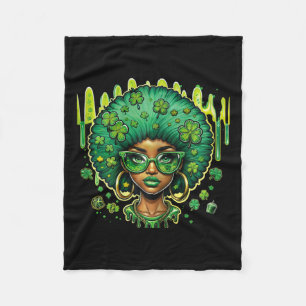 Afrikanische Amerikanerin Leprechaun Black St Patr Fleecedecke