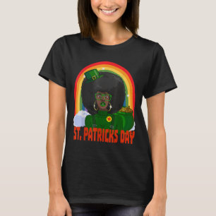 Afrikanische Amerikanerin Leprechaun St. Patrick's T-Shirt