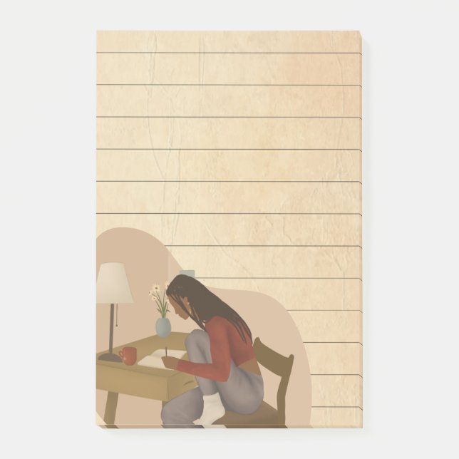 Afrikanische Amerikanerin Lifestyle Lined Sticky Post-it Klebezettel (Vorderseite)