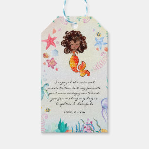 Afrikanische Amerikanerin Mermaid Birthday Danke Geschenkanhänger
