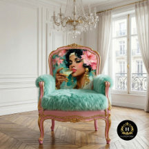 Afrikanische Amerikanerin mit Martini Decoupage