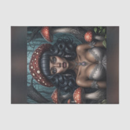Afrikanische Amerikanerin Mushroom Queen Decoupage Seidenpapier